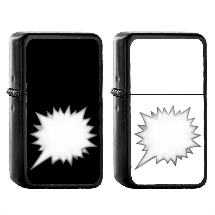 1129 Right Anger Bubble - (1pcs) Oil Windproof Black Emoji Emoticon Lighters