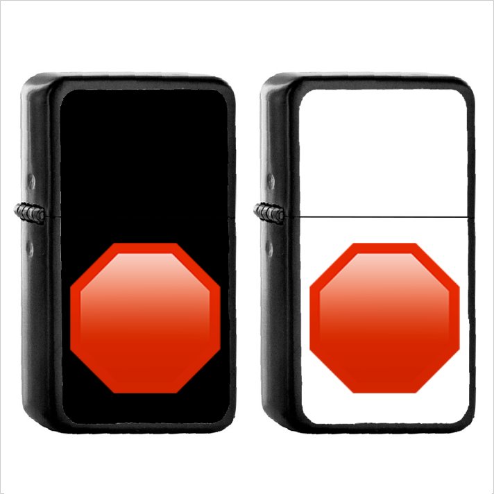 1135 Octagonal Sign - (1pcs) Oil Windproof Black Emoji Emoticon Lighters