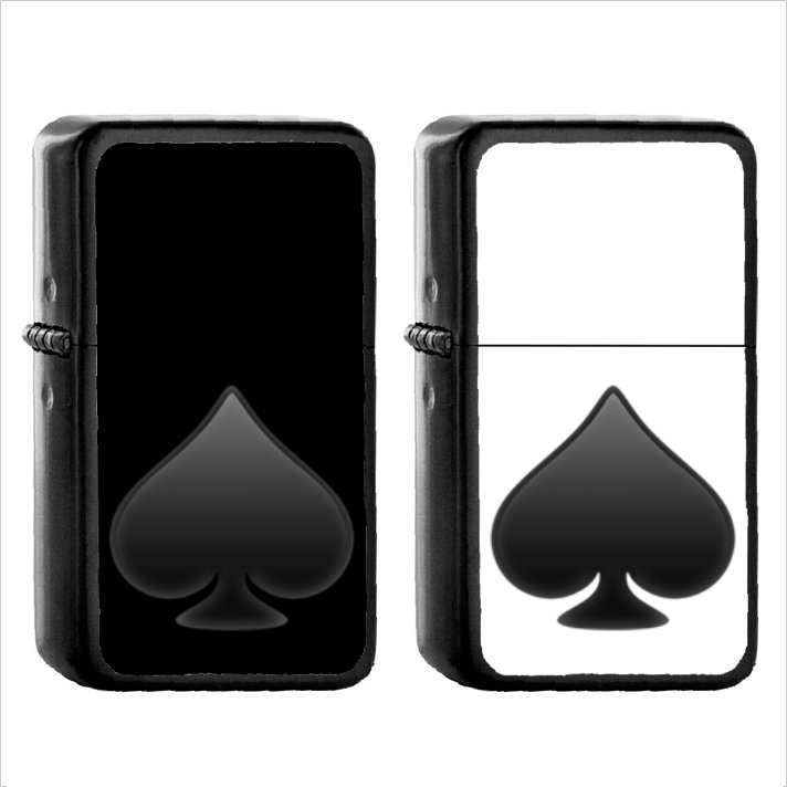 1161 Black Spade Suit - (1pcs) Oil Windproof Black Emoji Emoticon Lighters