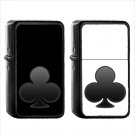1164 Black Club Suit - (1pcs) Oil Windproof Black Emoji Emoticon Lighters