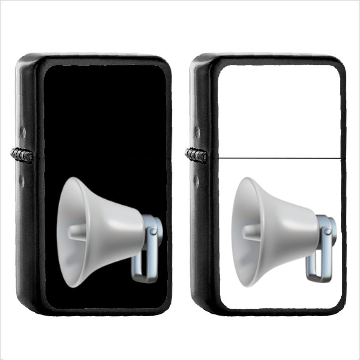 1172 Public Address Loudspeaker - (1pcs) Oil Windproof Black Emoji Emoticon Lighters
