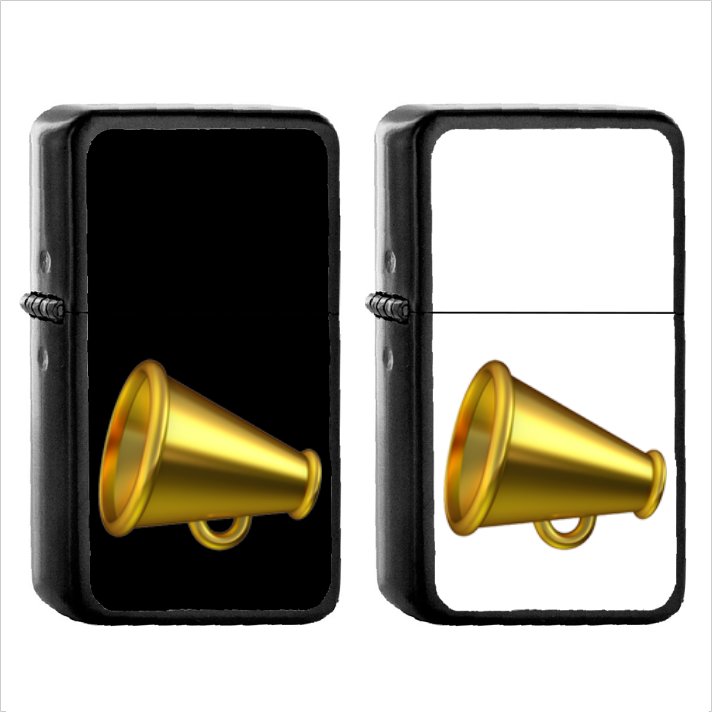 1173 Cheering Megaphone - (1pcs) Oil Windproof Black Emoji Emoticon Lighters