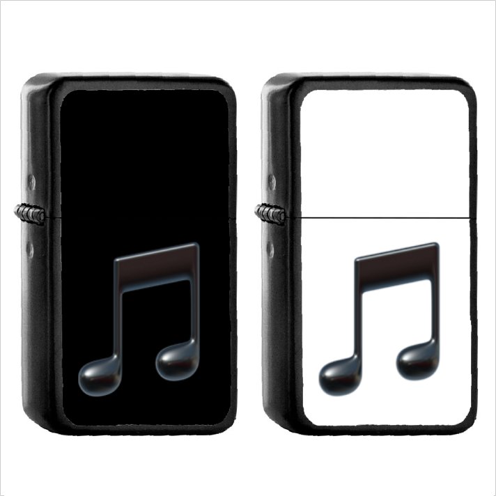 1177 Musical Note - (1pcs) Oil Windproof Black Emoji Emoticon Lighters