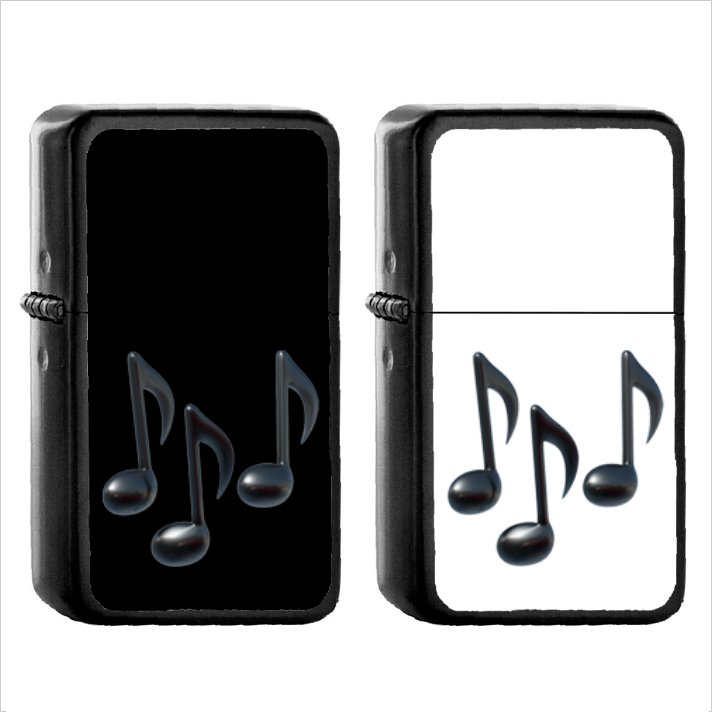 1178 Multiple Musical Notes - (1pcs) Oil Windproof Black Emoji Emoticon Lighters