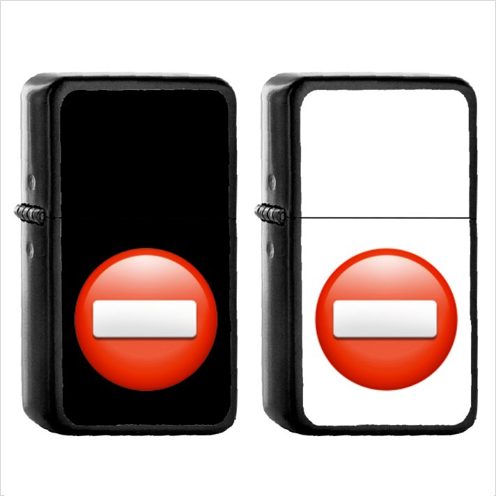 1190 No Entry - (1pcs) Oil Windproof Black Emoji Emoticon Lighters