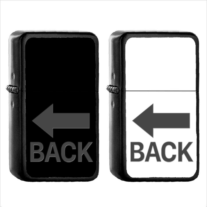 1216 Back Leftwards Arrow Above - (1pcs) Oil Windproof Black Emoji Emoticon Lighters