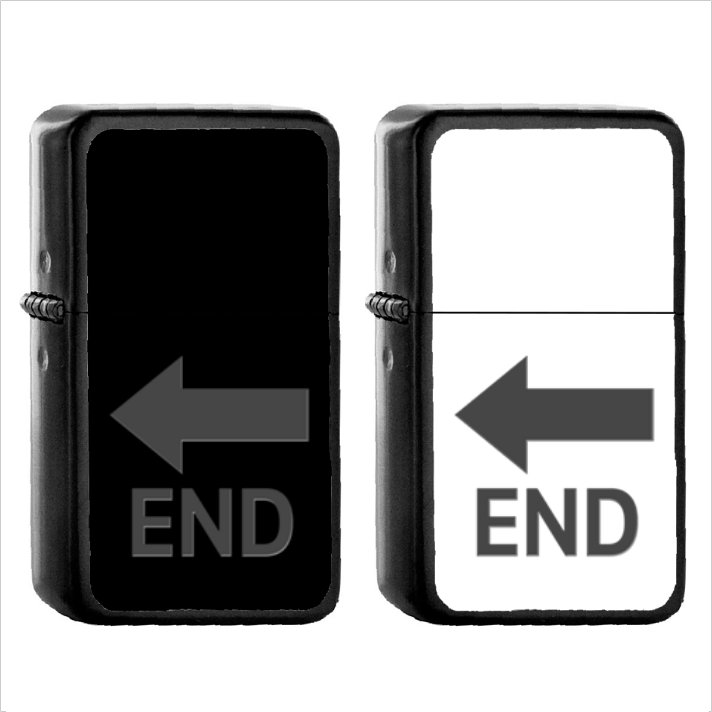 1217 End Leftwards Arrow Above - (1pcs) Oil Windproof Black Emoji Emoticon Lighters