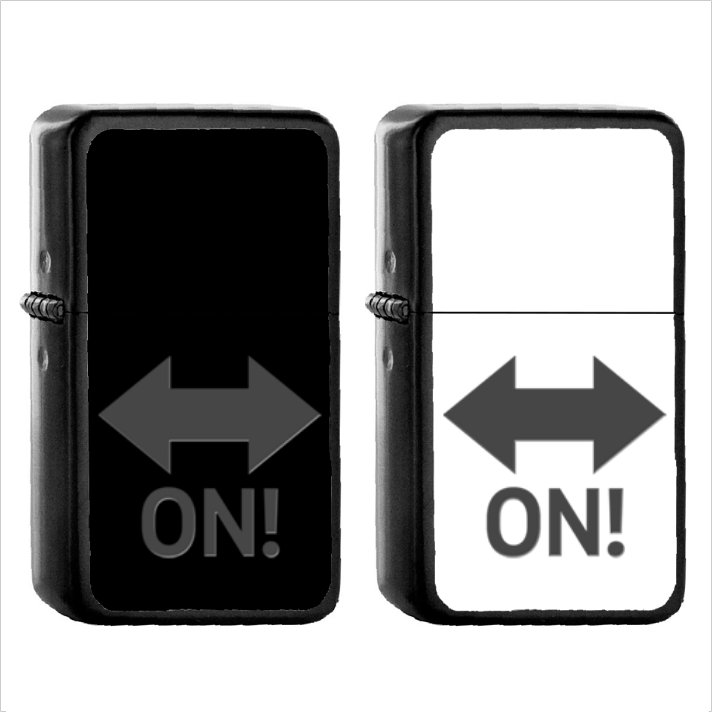 1218 On Exclamation Mark Left Right Arrow Above - (1pcs) Oil Windproof Black Emoji Emoticon Lighters