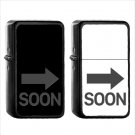 1219 Soon Rightwards Arrow Above - (1pcs) Oil Windproof Black Emoji Emoticon Lighters