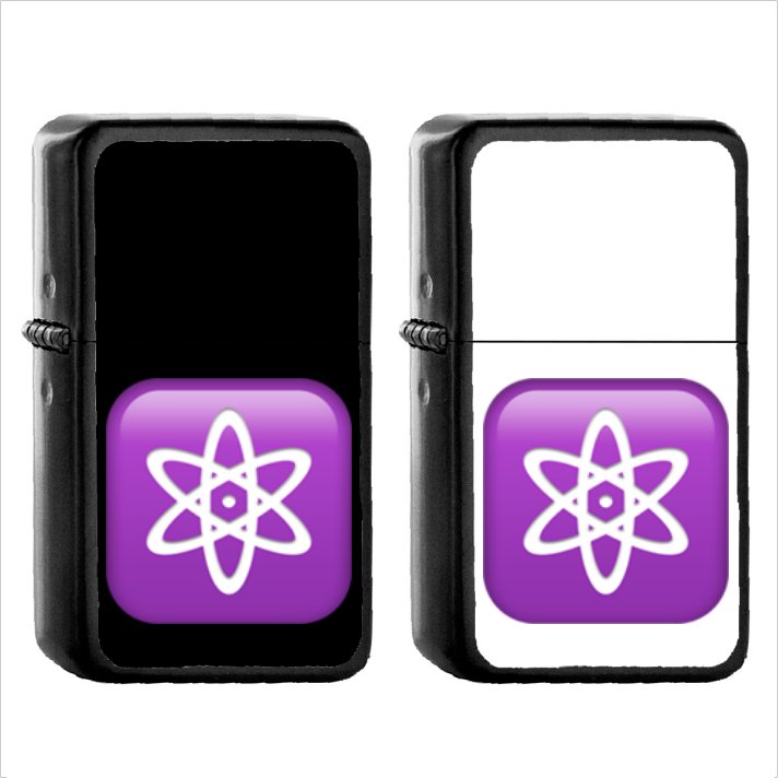 1222 Atom Symbol - (1pcs) Oil Windproof Black Emoji Emoticon Lighters