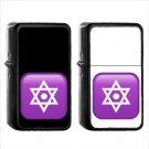 1232 Six Pointed Star Middle Dot - (1pcs) Oil Windproof Black Emoji Emoticon Lighters