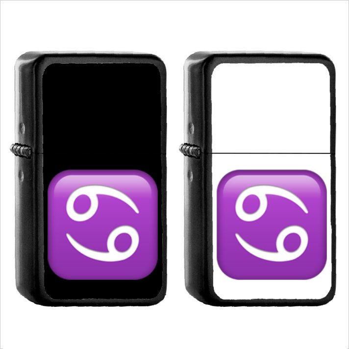 1236 Cancer - (1pcs) Oil Windproof Black Emoji Emoticon Lighters
