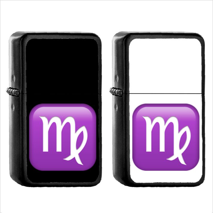 1238 Virgo - (1pcs) Oil Windproof Black Emoji Emoticon Lighters