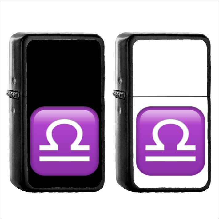 1239 Libra - (1pcs) Oil Windproof Black Emoji Emoticon Lighters