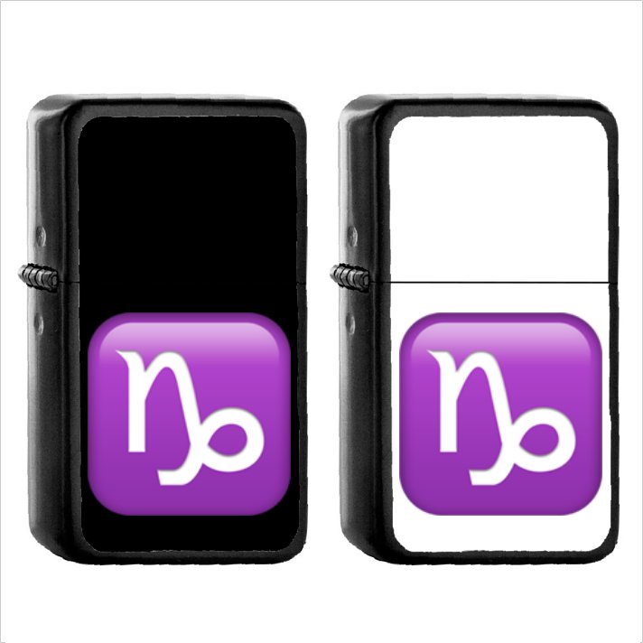 1242 Capricorn - (1pcs) Oil Windproof Black Emoji Emoticon Lighters