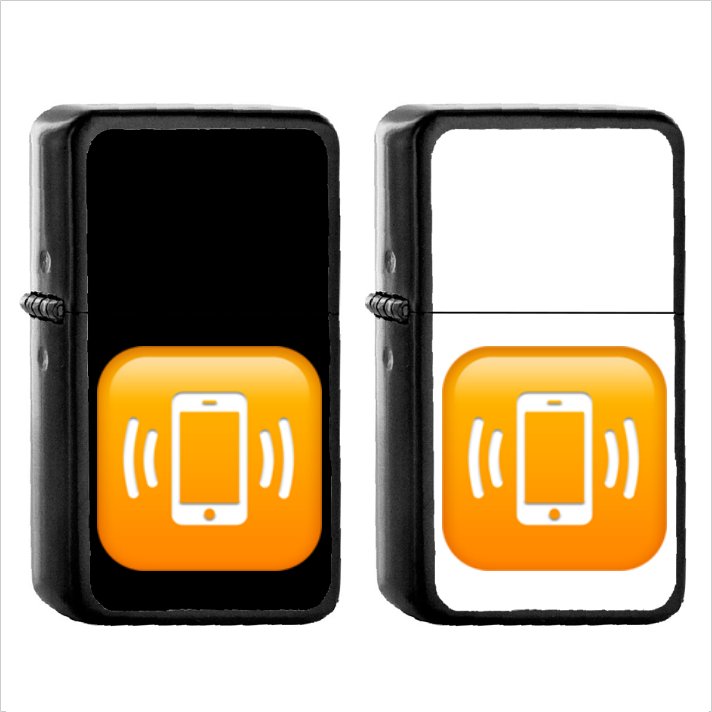 1263 Vibration Mode - (1pcs) Oil Windproof Black Emoji Emoticon Lighters