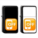 1264 Mobile Phone Off - (1pcs) Oil Windproof Black Emoji Emoticon Lighters