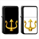 1267 Trident Emblem - (1pcs) Oil Windproof Black Emoji Emoticon Lighters
