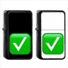1271 White Heavy Check Mark - (1pcs) Oil Windproof Black Emoji Emoticon Lighters