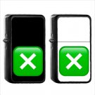 1276 Negative Squared Cross Mark - (1pcs) Oil Windproof Black Emoji Emoticon Lighters