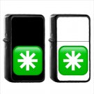 1283 Eight Spoked Asterisk - (1pcs) Oil Windproof Black Emoji Emoticon Lighters