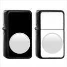 1349 Medium White Circle - (1pcs) Oil Windproof Black Emoji Emoticon Lighters