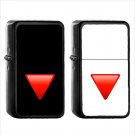 1363 Down Pointing Red Triangle - (1pcs) Oil Windproof Black Emoji Emoticon Lighters
