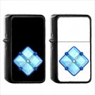 1364 Diamond Shape A Dot Inside - (1pcs) Oil Windproof Black Emoji Emoticon Lighters