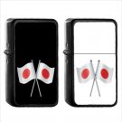 1369 Crossed Flags - (1pcs) Oil Windproof Black Emoji Emoticon Lighters