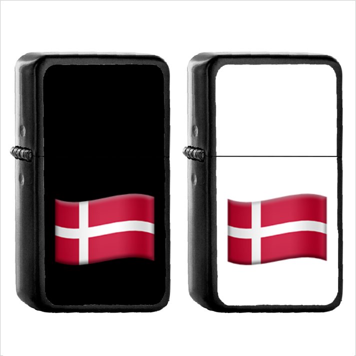 1435 Flag For Denmark - (1pcs) Oil Windproof Black Emoji Emoticon Lighters