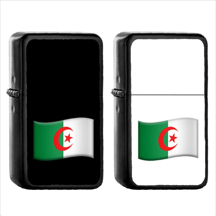 1438 Flag For Algeria - (1pcs) Oil Windproof Black Emoji Emoticon Lighters