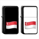 1577 Country National Flag For Singapore - (1pcs) Oil Windproof Black Emoji Emoticon Lighters