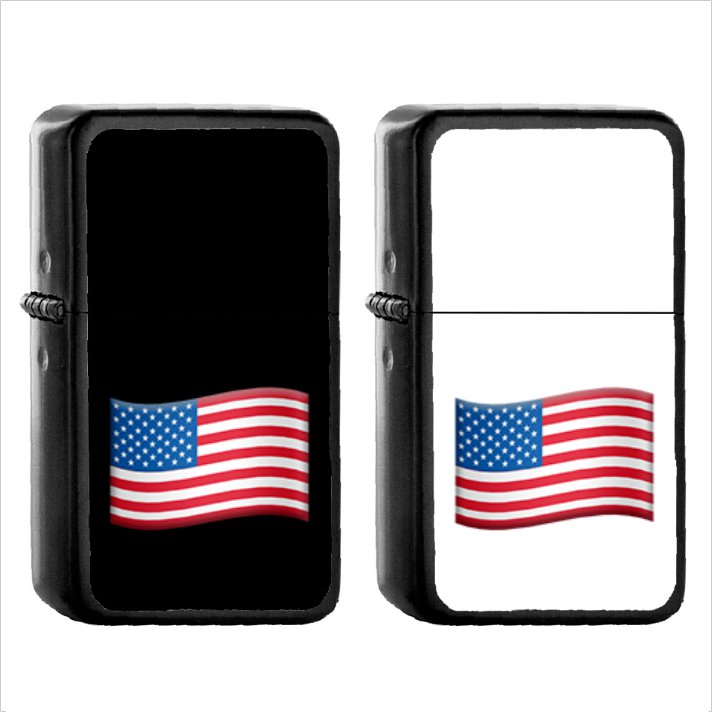 Country National Flag For Us Outlying Islands (1pcs) Oil Windproof Black Emoji Emoticon Lighters