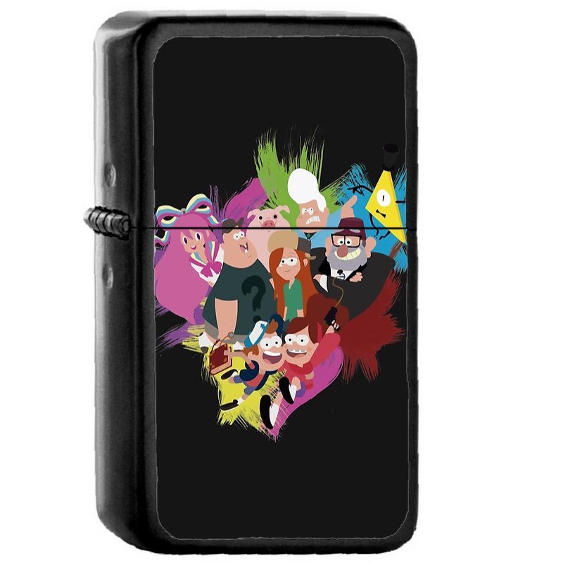 Gravity Falls - Oil Windproof Flip Top Black Lighters Briquet Encendedor