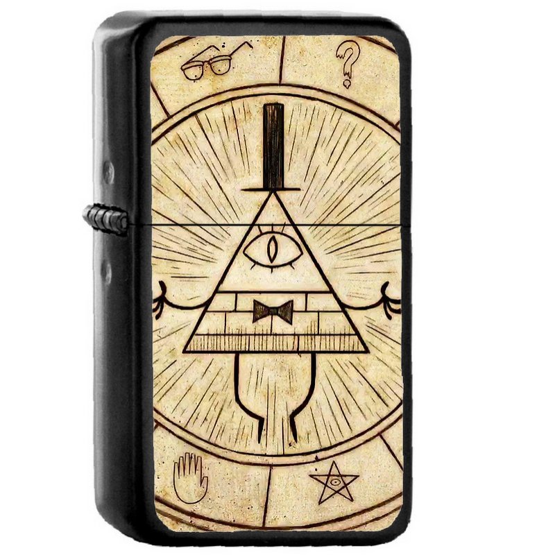 8 Gravity Falls Bill Cipher - Oil Windproof Flip Top Black Lighters Briquet Encendedor