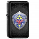 54 Legend of Zelda Link Shield Doodle - Oil Windproof Flip Top Black Lighters Briquet Encendedor