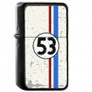 Vintage Retro 53 Car Race Number Graphic - Oil Windproof Flip Top Black Lighters Briquet Encendedor