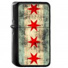 Vintage Retro Grunge Chicago Flag - Oil Windproof Flip Top Black Lighters Briquet Encendedor