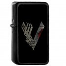 Vikings - Oil Windproof Flip Top Black Lighters Briquet Encendedor