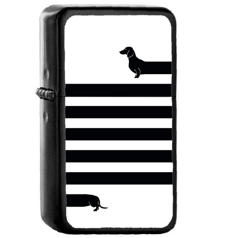 Very Long Dog - Oil Windproof Flip Top Black Lighters Briquet Encendedor