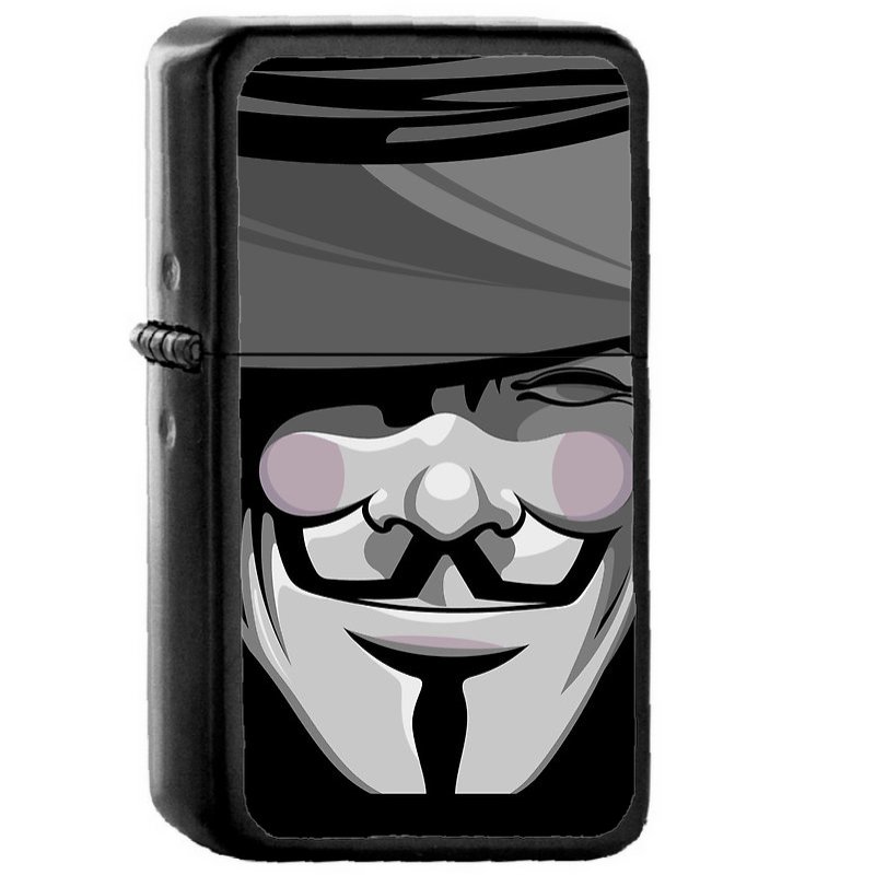 V for Vendetta - Oil Windproof Flip Top Black Lighters Briquet Encendedor