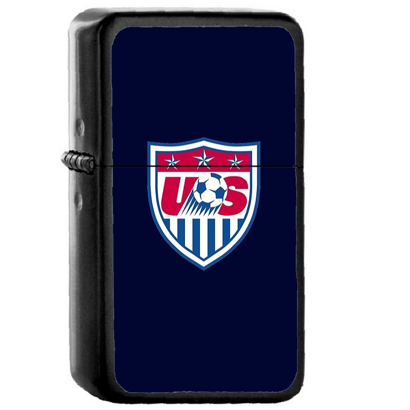 Us Soccer - Oil Windproof Flip Top Black Lighters Briquet Encendedor