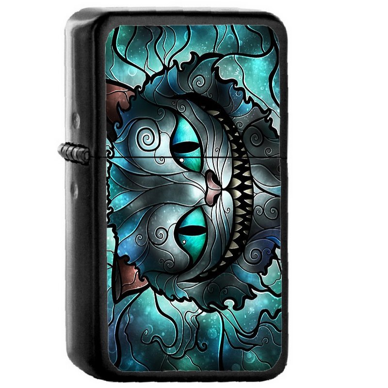 Were All Mad Here - Oil Windproof Flip Top Black Lighters Briquet Encendedor 1