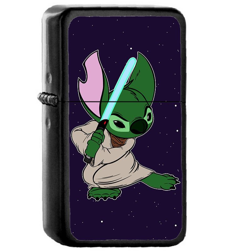 Yoda Stitch Star Wars - Oil Windproof Flip Top Black Lighters Briquet Encendedor