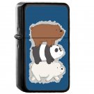 We Bare Bears Bearstack - Oil Windproof Flip Top Black Lighters Briquet Encendedor