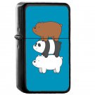 We Bare Bears - Oil Windproof Flip Top Black Lighters Briquet Encendedor