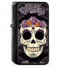 Vintage Skull And Roses - Oil Windproof Flip Top Black Lighters Briquet Encendedor