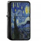 2964 Starry Night - Oil Windproof Flip Top Black Lighter