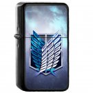 Survey Corps AoT Attack on Titan Anime Japanese Blue Theme - Oil Windproof Flip Top Black Lighter