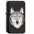 Wolf White - Oil Windproof Flip Top Black Lighters Briquet Encendedor
